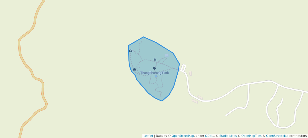 walking in Thangkharang Park map in Laitiam