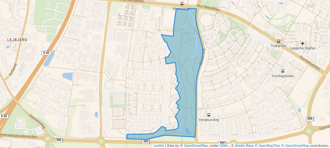 walking in Bundgårdsparken map in Aalborg