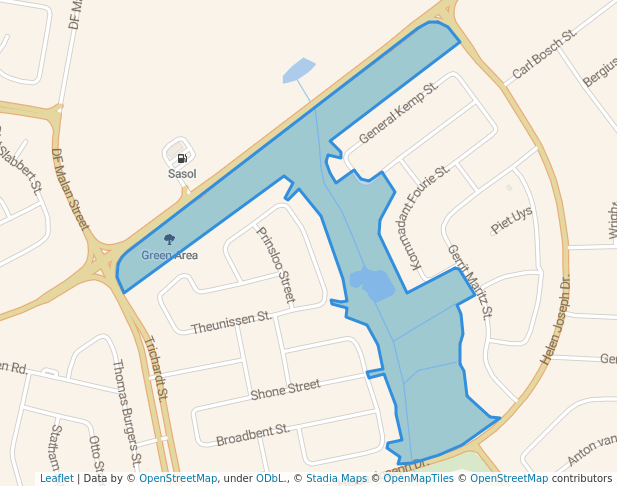 Green Area in Secunda | Map and Routes