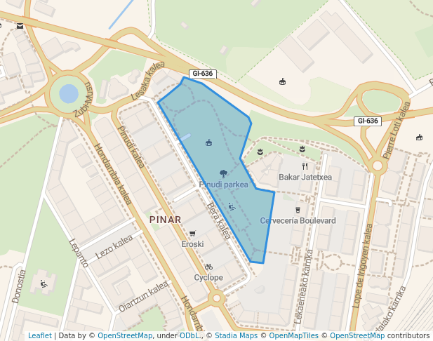 Pinudi parkea in Irun | Map and Routes