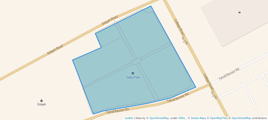 walking in Satluj Park map in Bahāwalnagar