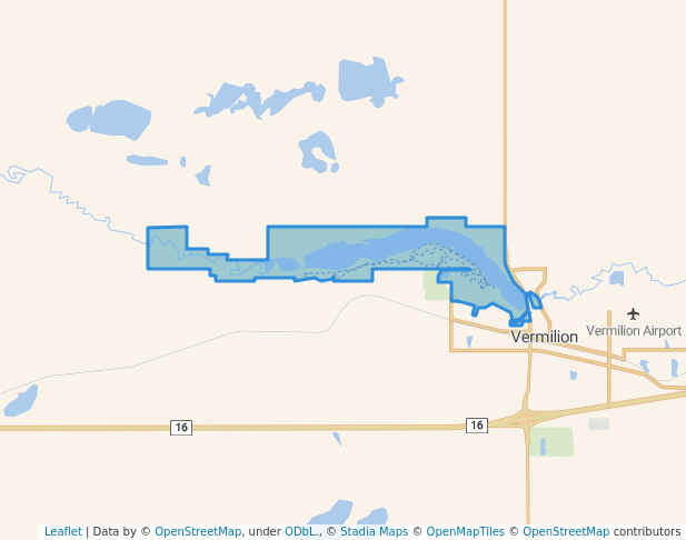 walking in Vermilion Provincial Park map in Mannville