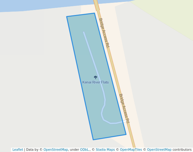 walking in Kenai River Flats map in Kenai