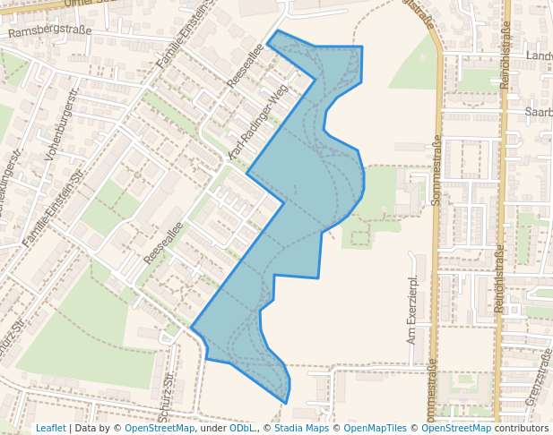 walking in Reese-Park map in Augsburg