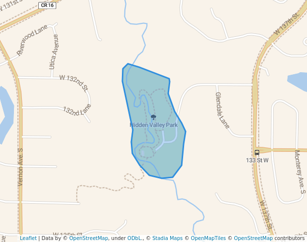 walking in Hidden Valley Park map in Savage