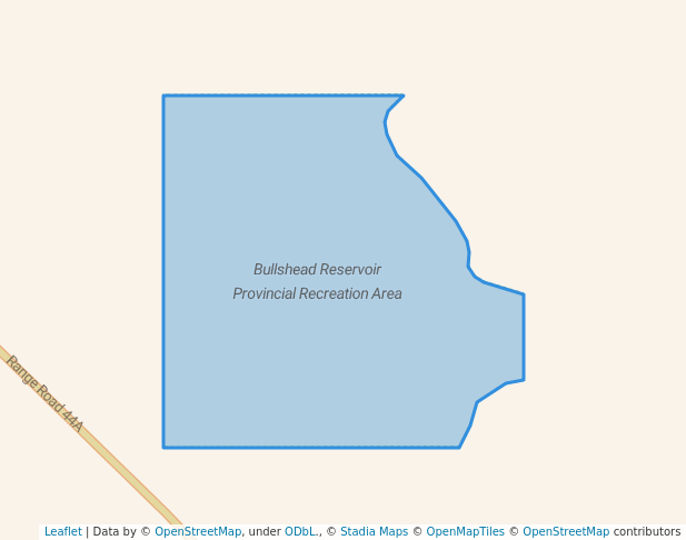 walking in Bullshead Reservoir Provincial Recreation Area map in Tothill