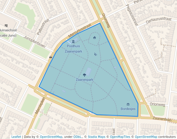walking in Zaanenpark map in Haarlem