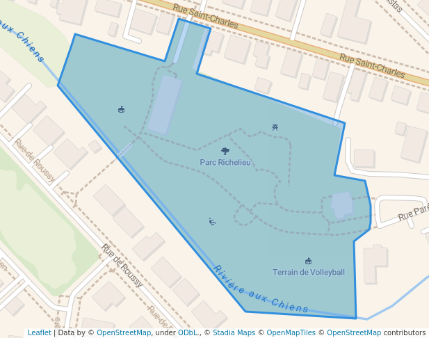 walking in Parc Richelieu map in Sainte-Thérèse