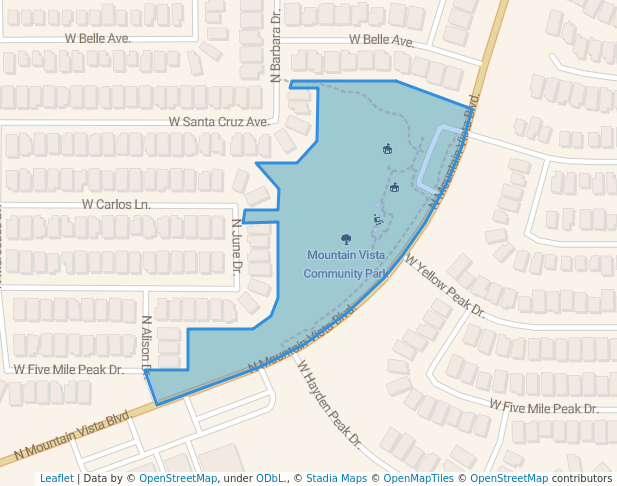 walking in Mountain Vista Community Park map in Queen Creek