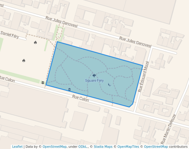 walking in Square Féry map in Saint-Denis