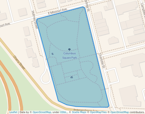 Columbus Square Park in Kansas City | Map and Routes