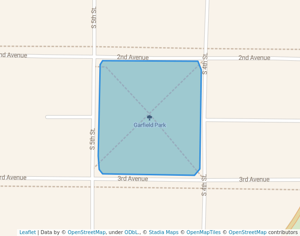 walking in Garfield Park map in Plattsmouth