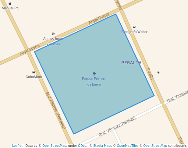 walking in Parque Primero de Enero map in Holguín