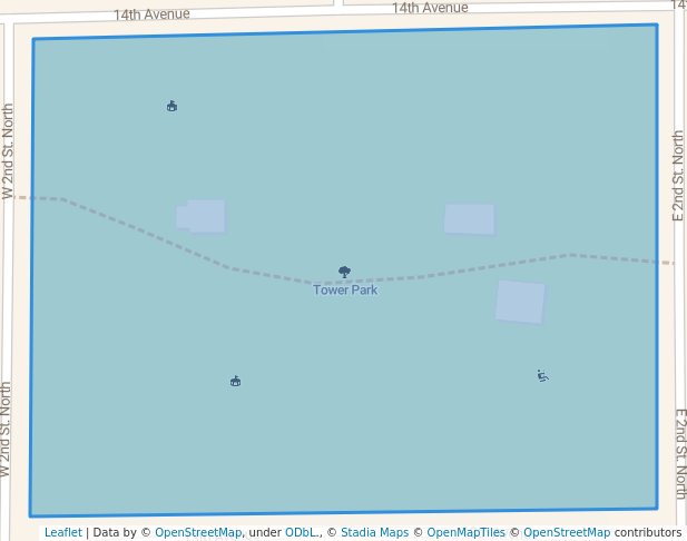 walking in Tower Park map in North Saint Paul