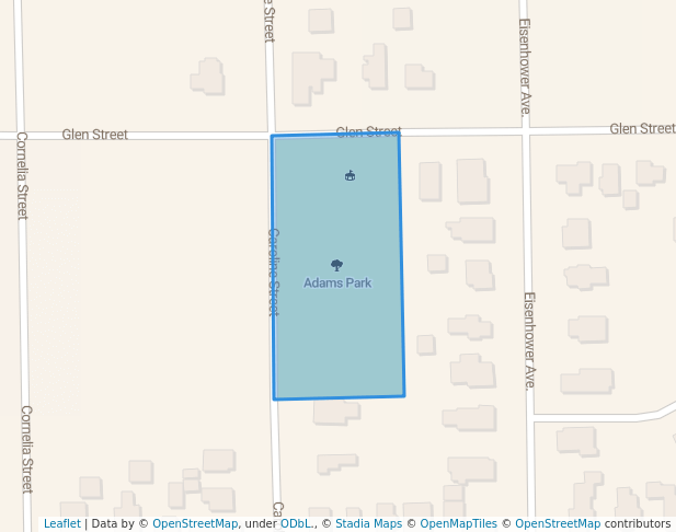 walking in Adams Park map in Janesville