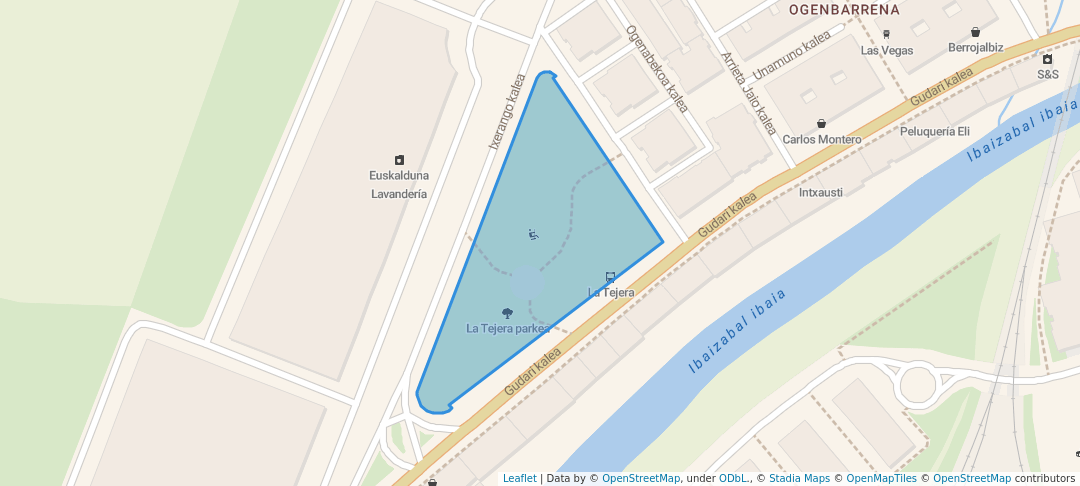 walking in La Tejera parkea map in Amorebieta-Echano