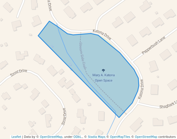 walking in Mary A. Katona Open Space map in Fairfield