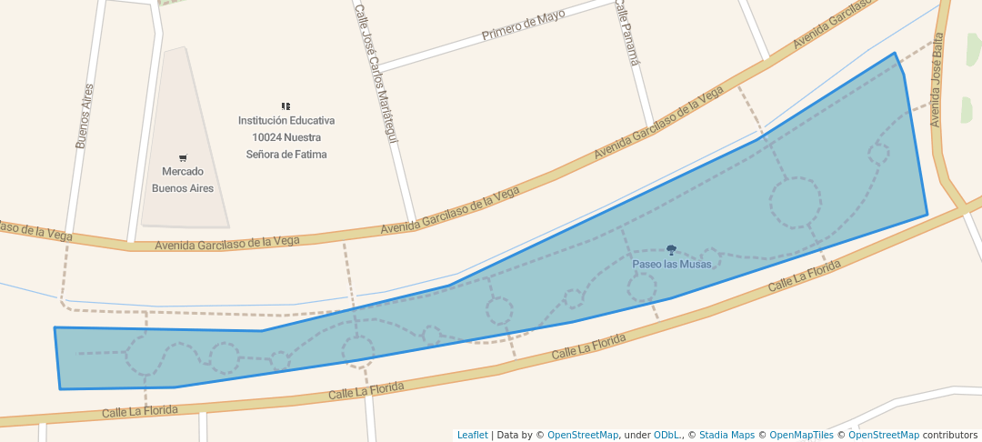 walking in Paseo las Musas map in Chiclayo