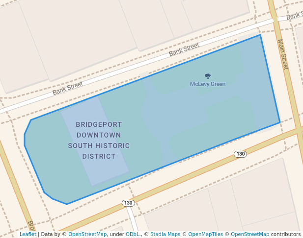 walking in McLevy Green map in Bridgeport