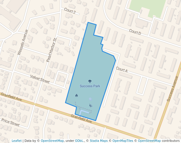 walking in Success Park map in Bridgeport