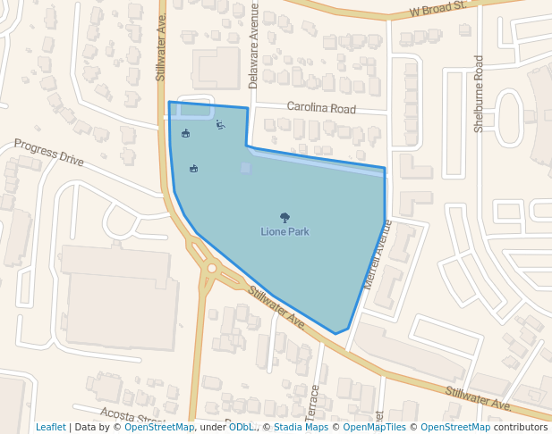 walking in Lione Park map in Stamford