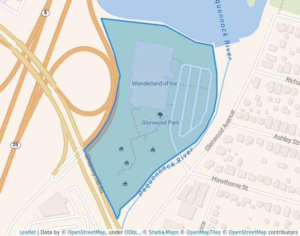 walking in Glenwood Park map in Bridgeport