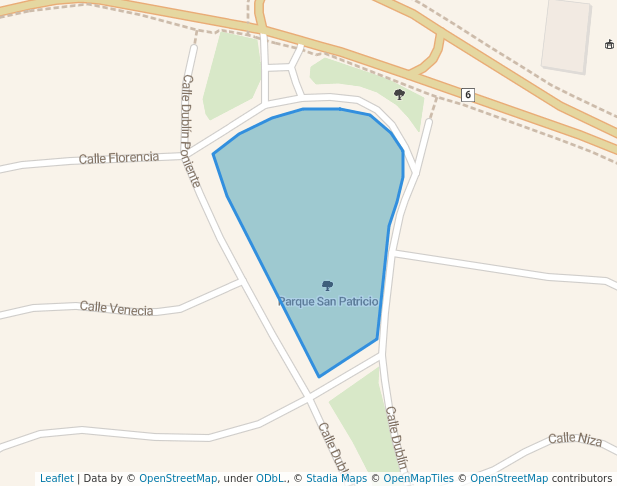 walking in Parque San Patricio map in San Pedro Garza García