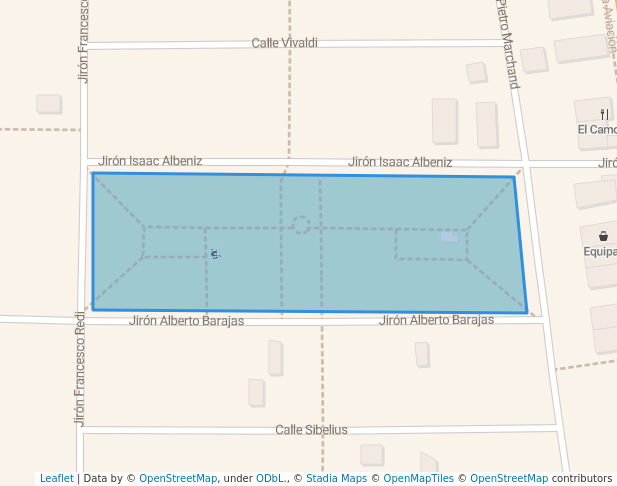 walking in Parque del Periodista map in San Borja