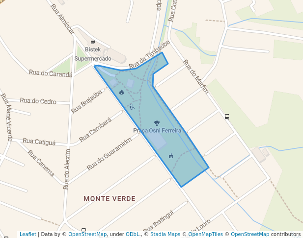 walking in Praça Osni Ferreira map in Florianópolis