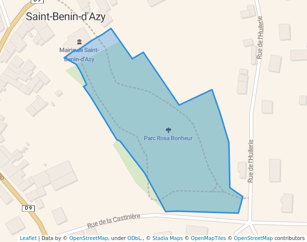 walking in Parc Rosa Bonheur map in Saint-Benin-d'Azy