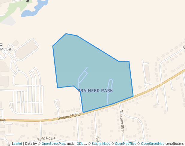 walking in Brainard Memorial Park map in Enfield