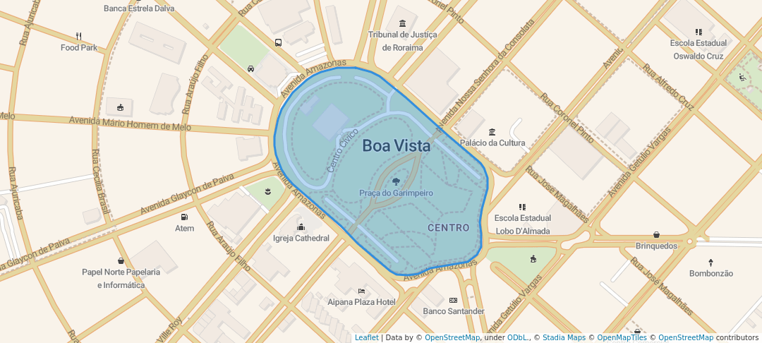 walking in Praça do Centro Cívico Joaquim Nabuco map in Boa Vista