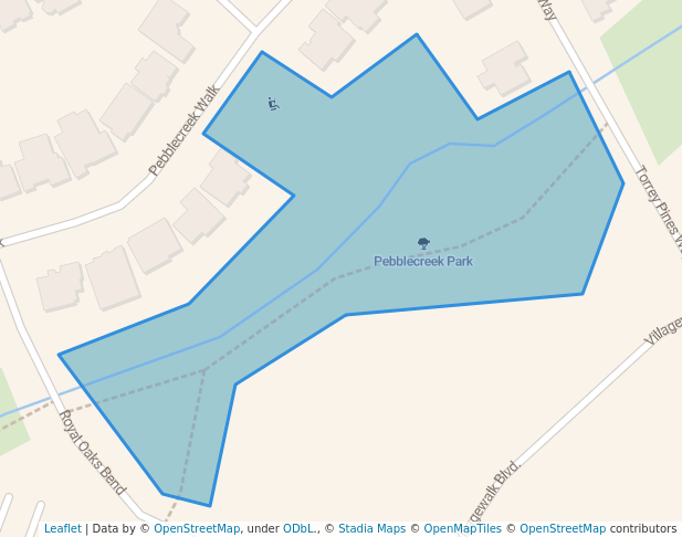 walking in Pebblecreek Park map in Arva