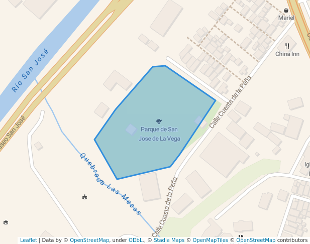 walking in Parque de San Jose de La Vega map in Tegucigalpa