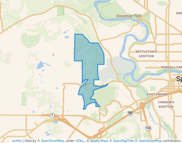 walking in Palisades Park map in Spokane