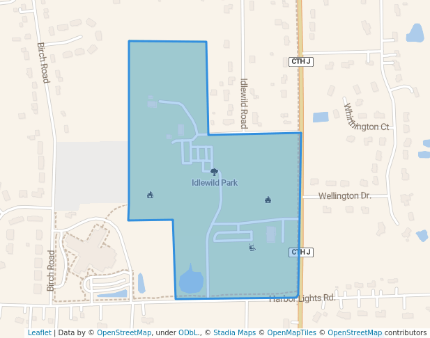 walking in Idlewild Park map in Suamico