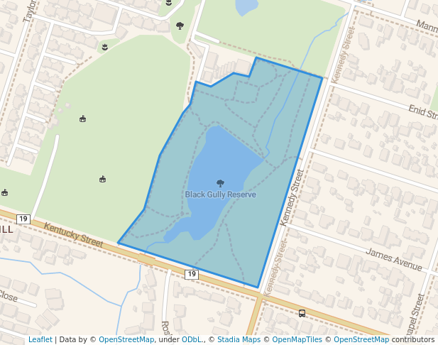 walking in Black Gully Reserve map in Armidale