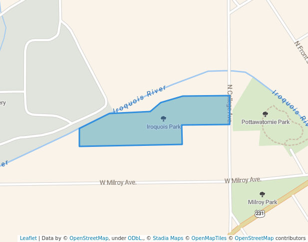 walking in Iroquois Park map in Rensselaer