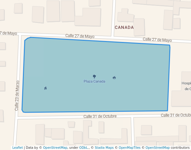 walking in Plaza Canada map in Colcapirhua