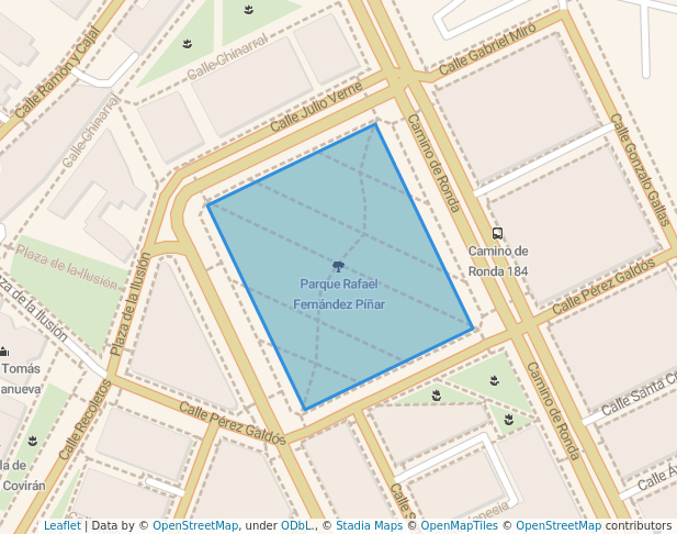 walking in Parque Rafael Fernández Píñar map in Granada