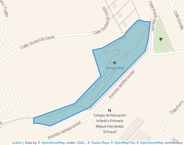 walking in Parque Miel map in Benalmádena