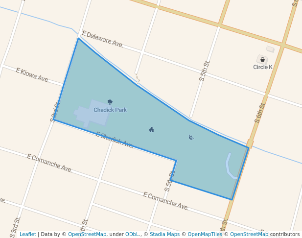 walking in Chadick Park map in McAlester