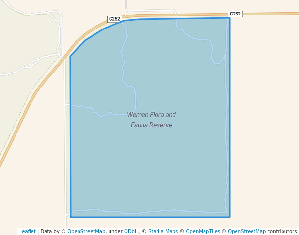walking in Wemen Flora and Fauna Reserve map in Wemen