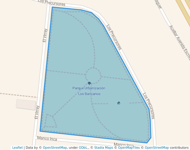 walking in Parque Urbanización. Los Bancarios map in Chiclayo