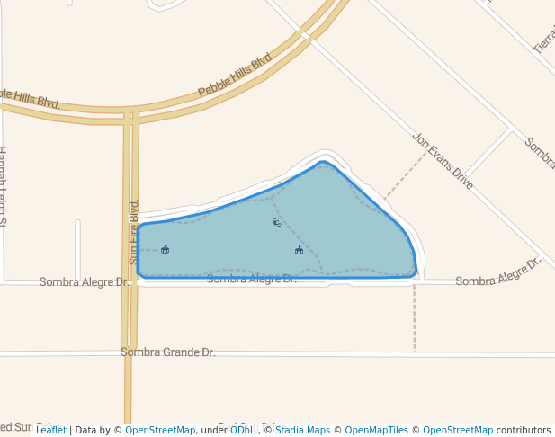 walking in Carlos Bombach Park map in El Paso