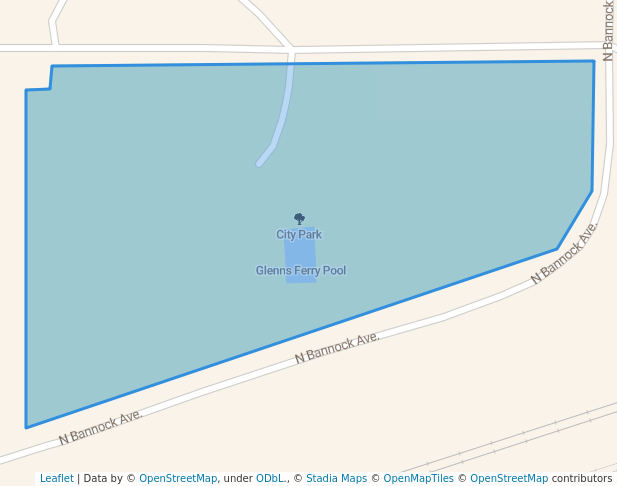 walking in City Park map in Glenns Ferry