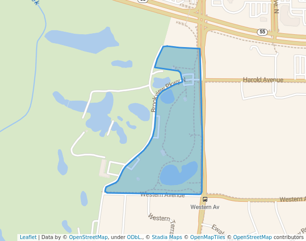 walking in Brookview Park map in Golden Valley