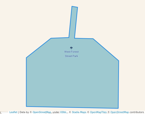 walking in West Forest Street Park map in Milliken