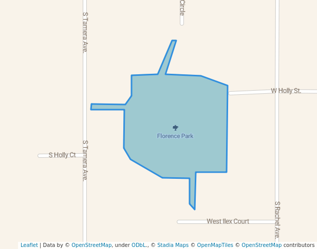 walking in Florence Park map in Milliken