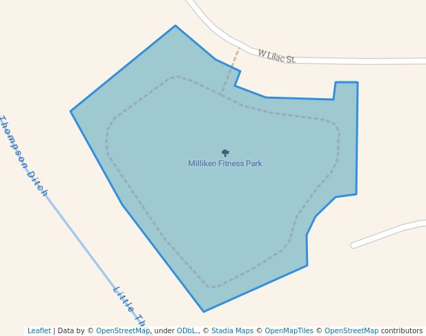 walking in Milliken Fitness Park map in Milliken